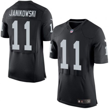 Raiders #11 Sebastian Janikowski Black Team Color Men's Stitched NFL New Elite Jersey