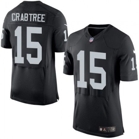 Raiders #15 Michael Crabtree Black Team Color Men's Stitched NFL New Elite Jersey
