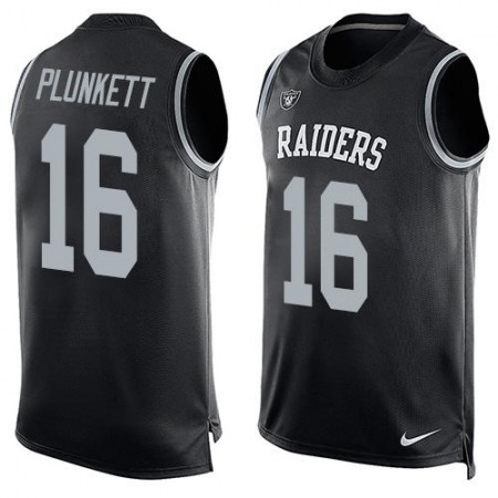 Raiders #16 Jim Plunkett Black Team Color Men's Stitched NFL Limited Tank Top Jersey