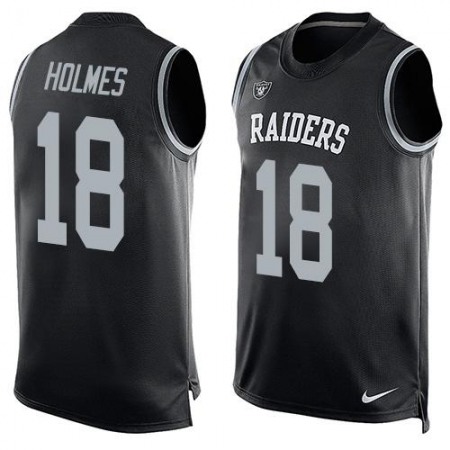 Raiders #18 Andre Holmes Black Team Color Men's Stitched NFL Limited Tank Top Jersey