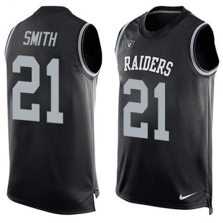 Raiders #21 Sean Smith Black Team Color Men's Stitched NFL Limited Tank Top Jersey