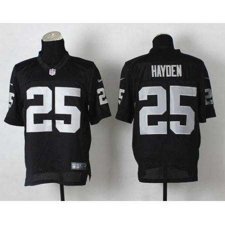 Raiders #25 D.J. Hayden Black Team Color Men's Stitched NFL Elite Jersey
