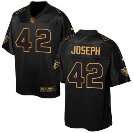 Raiders #42 Karl Joseph Black Men's Stitched NFL Elite Pro Line Gold Collection Jersey