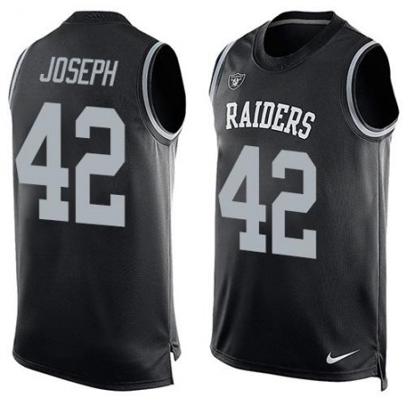 Raiders #42 Karl Joseph Black Team Color Men's Stitched NFL Limited Tank Top Jersey