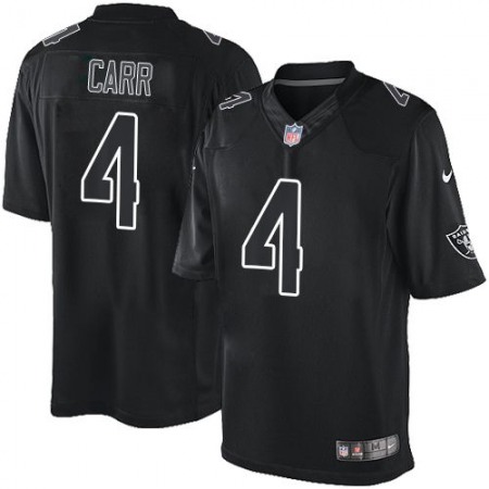 Raiders #4 Derek Carr Black Men's Stitched NFL Impact Limited Jersey