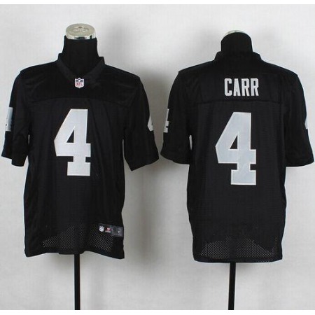 Raiders #4 Derek Carr Black Team Color Men's Stitched NFL Elite Jersey