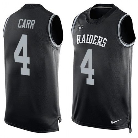 Raiders #4 Derek Carr Black Team Color Men's Stitched NFL Limited Tank Top Jersey
