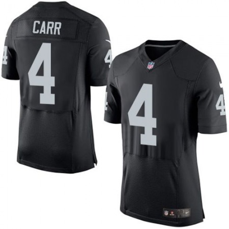 Raiders #4 Derek Carr Black Team Color Men's Stitched NFL New Elite Jersey