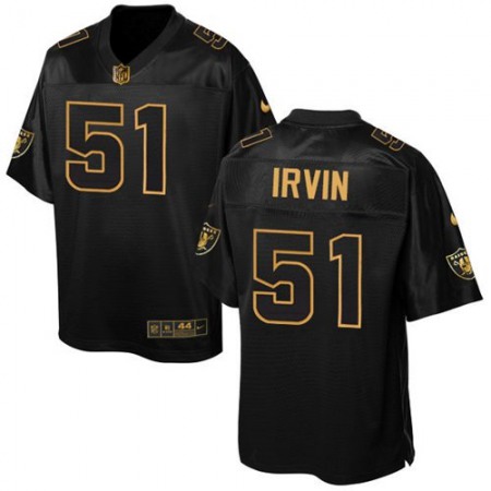 Raiders #51 Bruce Irvin Black Men's Stitched NFL Elite Pro Line Gold Collection Jersey