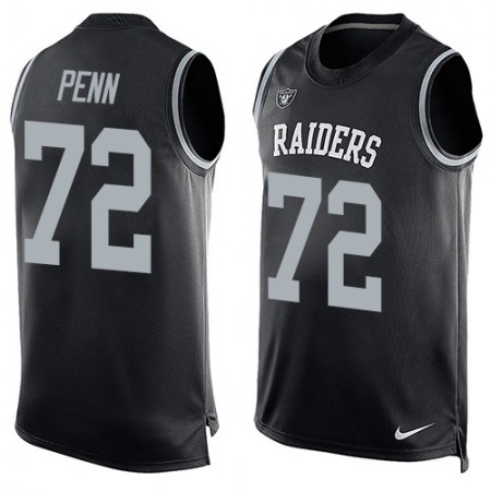 Raiders #72 Donald Penn Black Team Color Men's Stitched NFL Limited Tank Top Jersey