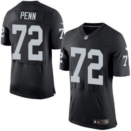 Raiders #72 Donald Penn Black Team Color Men's Stitched NFL New Elite Jersey