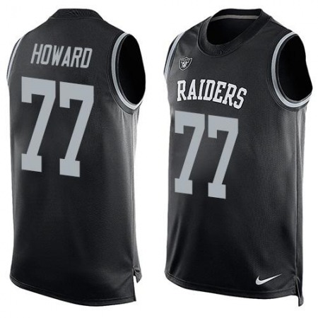 Raiders #77 Austin Howard Black Team Color Men's Stitched NFL Limited Tank Top Jersey