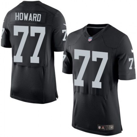 Raiders #77 Austin Howard Black Team Color Men's Stitched NFL New Elite Jersey