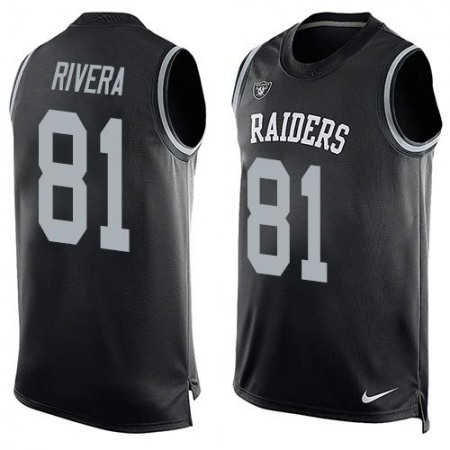 Raiders #81 Mychal Rivera Black Team Color Men's Stitched NFL Limited Tank Top Jersey