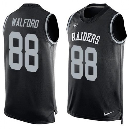 Raiders #88 Clive Walford Black Team Color Men's Stitched NFL Limited Tank Top Jersey