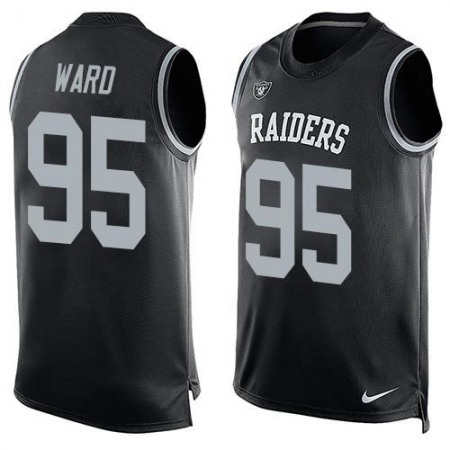 Raiders #95 Jihad Ward Black Team Color Men's Stitched NFL Limited Tank Top Jersey
