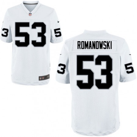 Men's Oakland Raiders Retired Player #53 Bill Romanowski White NFL Elite Jersey