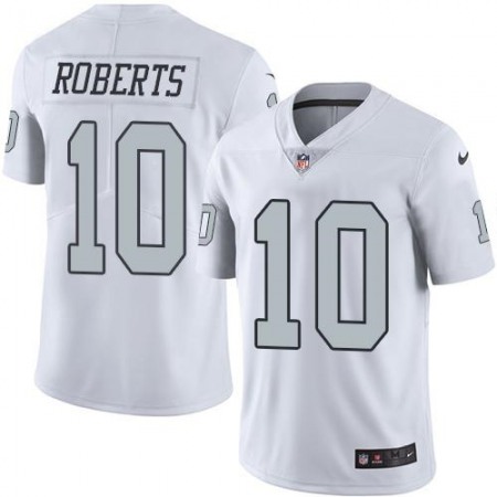 Raiders #10 Seth Roberts White Men's Stitched NFL Limited Rush Jersey