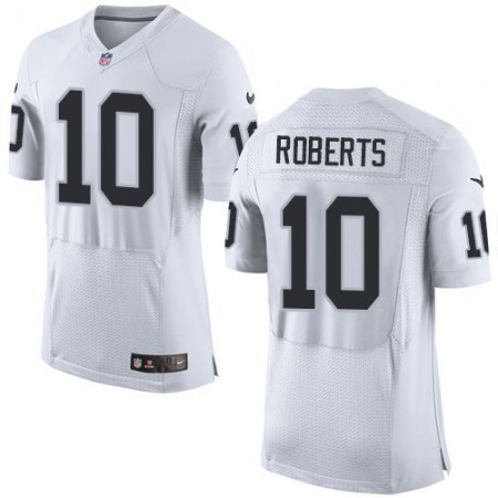 Raiders #10 Seth Roberts White Men's Stitched NFL New Elite Jersey