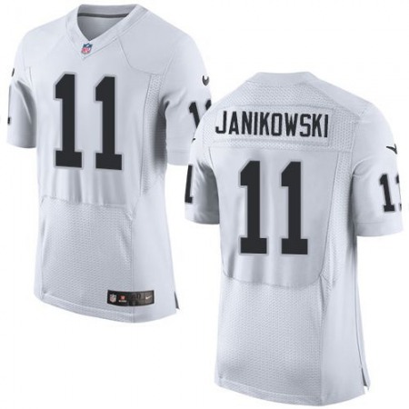Raiders #11 Sebastian Janikowski White Men's Stitched NFL New Elite Jersey