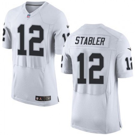 Raiders #12 Kenny Stabler White Men's Stitched NFL New Elite Jersey