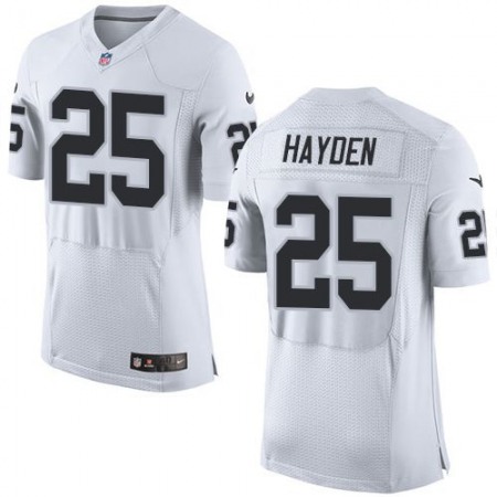 Raiders #25 D.J. Hayden White Men's Stitched NFL New Elite Jersey