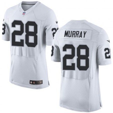 Raiders #28 Latavius Murray White Men's Stitched NFL Elite Jersey