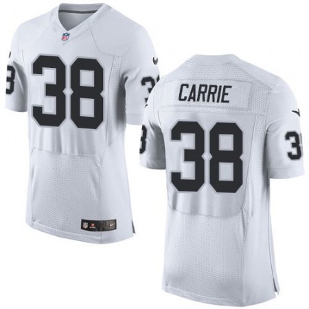 Raiders #38 T.J. Carrie White Men's Stitched NFL New Elite Jersey