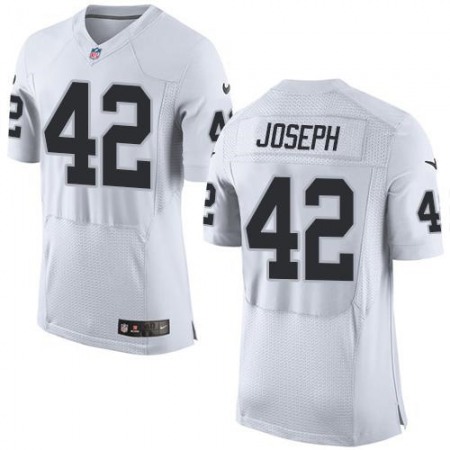 Raiders #42 Karl Joseph White Men's Stitched NFL New Elite Jersey