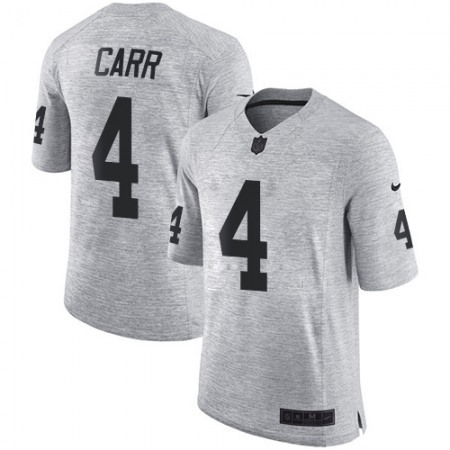 Raiders #4 Derek Carr Gray Men's Stitched NFL Limited Gridiron Gray II Jersey