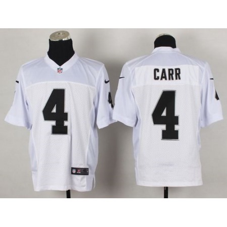 Raiders #4 Derek Carr White Men's Stitched NFL Elite Jersey