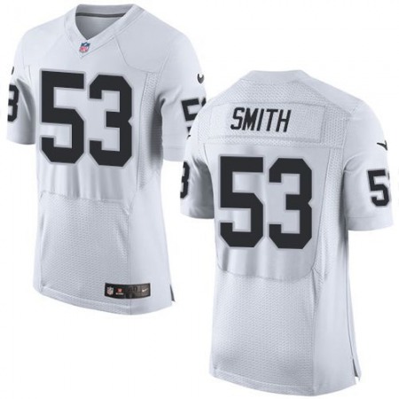 Raiders #53 Malcolm Smith White Men's Stitched NFL New Elite Jersey