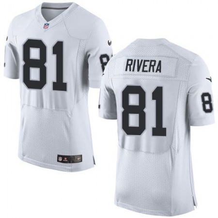 Raiders #81 Mychal Rivera White Men's Stitched NFL New Elite Jersey