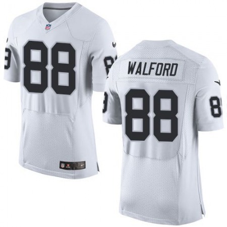 Raiders #88 Clive Walford White Men's Stitched NFL New Elite Jersey