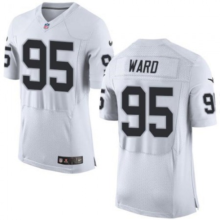 Raiders #95 Jihad Ward White Men's Stitched NFL New Elite Jersey