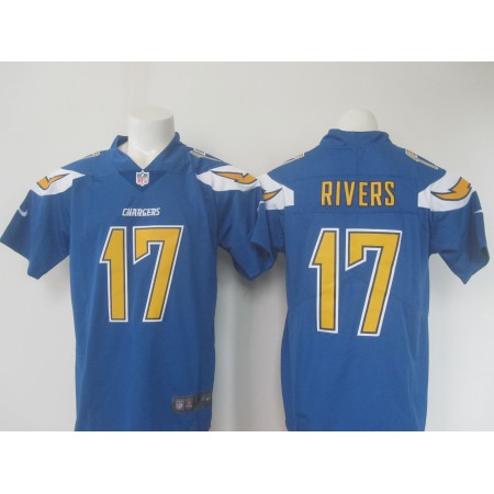 Men's Los Angeles Chargers #17 Philip Rivers Blue Limited Rush Stitched NFL Jersey