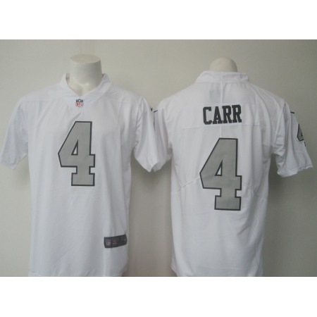 Men's Raiders #4 Derek Carr White Limited Rush Stitched NFL Jersey