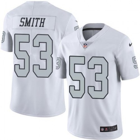 Raiders #53 Malcolm Smith White Men's Stitched NFL Limited Rush Jersey