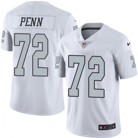 Raiders #72 Donald Penn White Men's Stitched NFL Limited Rush Jersey