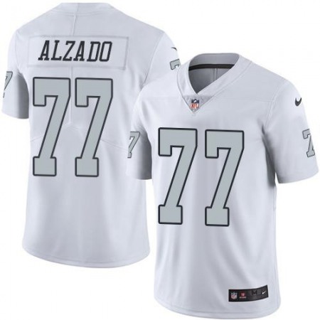 Raiders #77 Lyle Alzado White Men's Stitched NFL Limited Rush Jersey