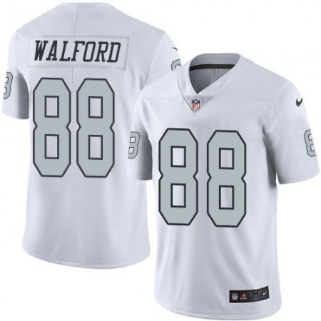 Raiders #88 Clive Walford White Men's Stitched NFL Limited Rush Jersey