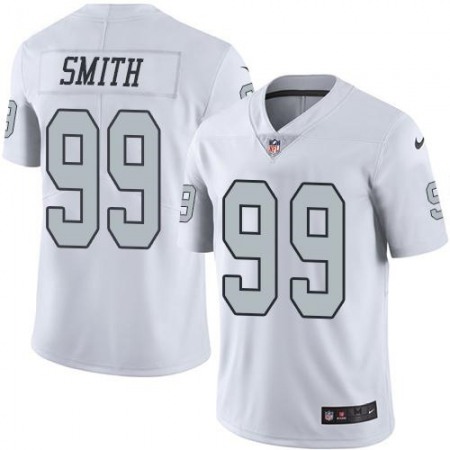 Raiders #99 Aldon Smith White Men's Stitched NFL Limited Rush Jersey