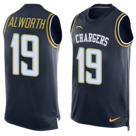 Chargers #19 Lance Alworth Navy Blue Team Color Men's Stitched NFL Limited Tank Top Jersey