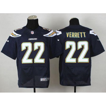 Chargers #22 Jason Verrett Navy Blue Team Color Men's Stitched NFL New Elite Jersey