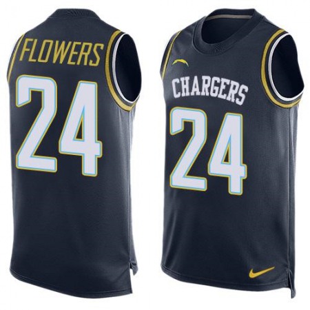 Chargers #24 Brandon Flowers Navy Blue Team Color Men's Stitched NFL Limited Tank Top Jersey