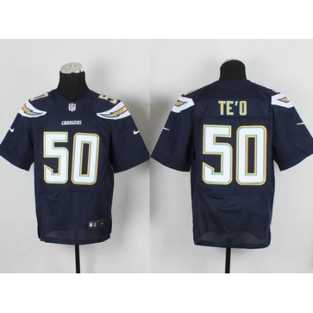 Chargers #50 Manti Te'o Navy Blue Team Color Men's Stitched NFL New Elite Jersey