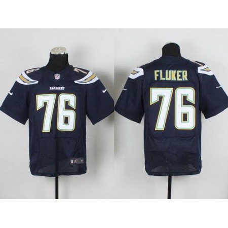 Chargers #76 D.J. Fluker Navy Blue Team Color Men's Stitched NFL New Elite Jersey