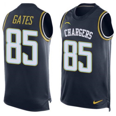 Chargers #85 Antonio Gates Navy Blue Team Color Men's Stitched NFL Limited Tank Top Jersey