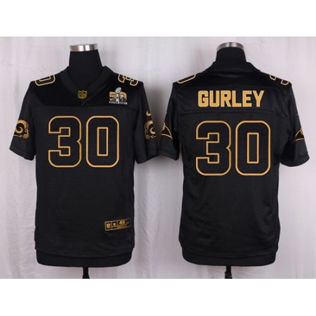 Rams #30 Todd Gurley II Black Men's Stitched NFL Elite Pro Line Gold Collection Jersey
