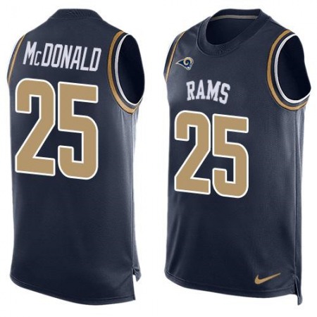 Rams #25 T.J. McDonald Navy Blue Team Color Men's Stitched NFL Limited Tank Top Jersey